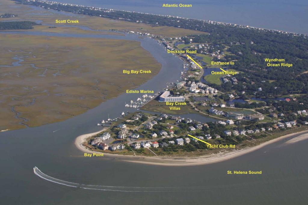Aerial of the southern end of Edisto Beach