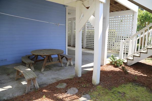 Picnic area under house